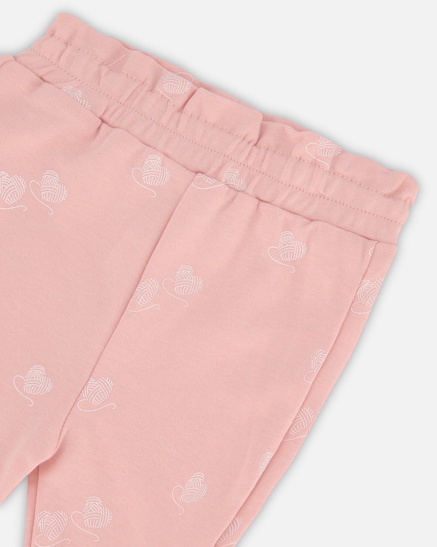 Organic Cotton Printed Top And Pants Set Powder Pink Little Heart Of Wool Sets Deux par Deux 