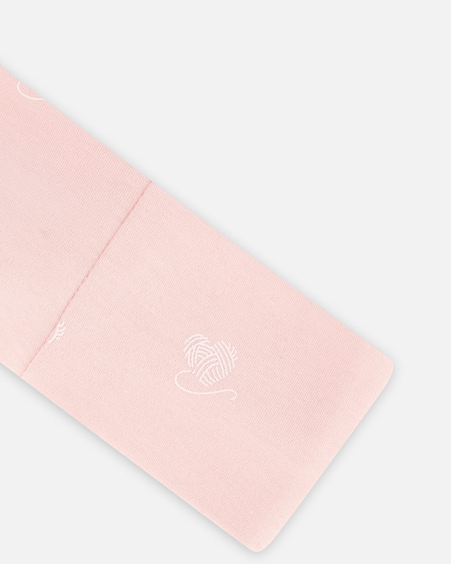 Printed Organic Cotton Headband Powder Pink Little Heart Of Wool Accessories Deux par Deux 