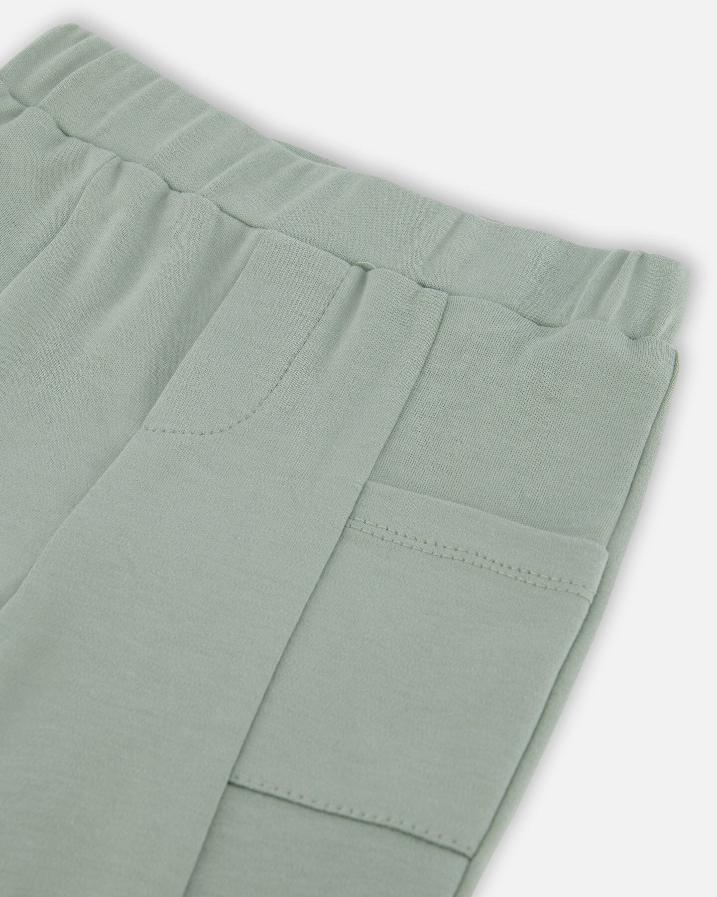 Organic Cotton Printed Top And Pants Set Oatmeal Sly Little Fox Print And Sage Green Sets Deux par Deux 