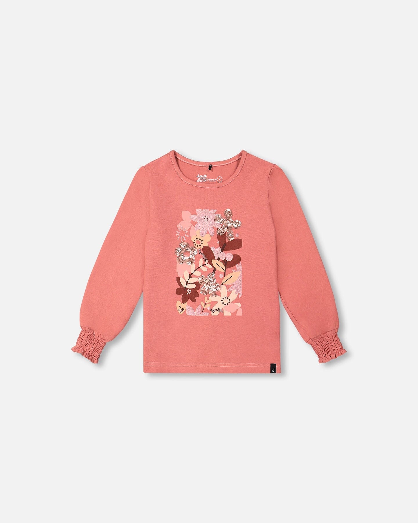 T-Shirt With Long Puffy Sleeves Pink Cinnamon - F20G70_676
