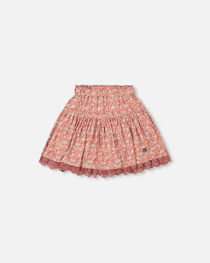 Printed Woven Skirt Dusty Mauve Floral Print - F20G81_031