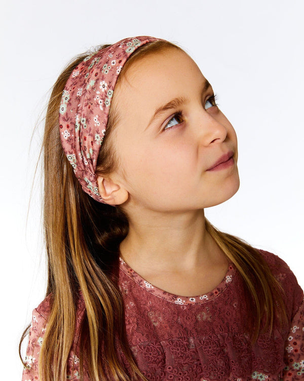 Printed Headband Dusty Mauve Floral Print - F20GHB_031