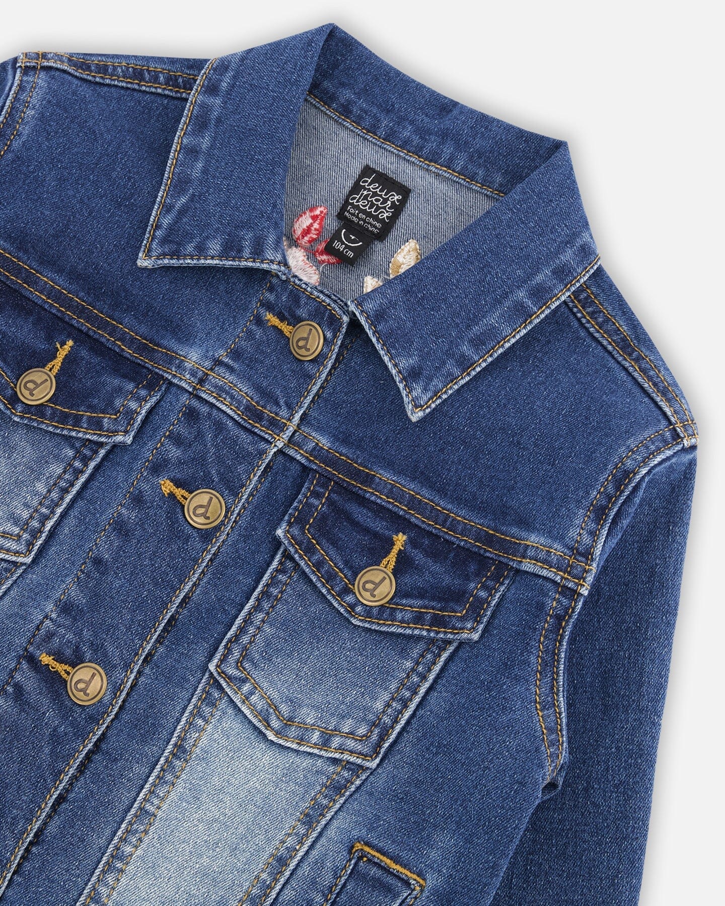 Denim Jacket With Embroidery - F20H50_123
