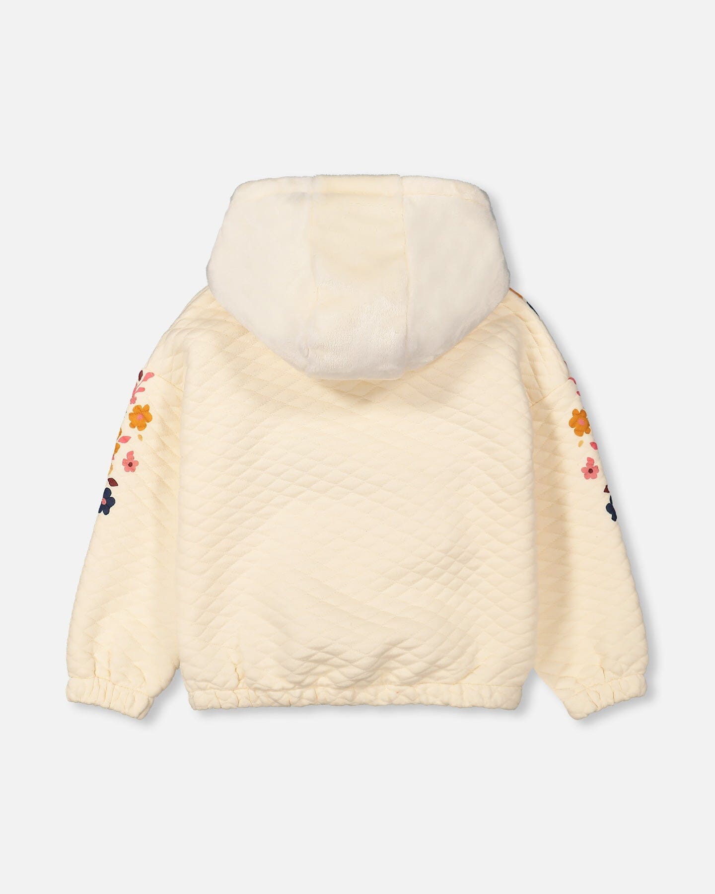 Quilted Fleece Hooded Top With Pocket Off White - F20H72_101