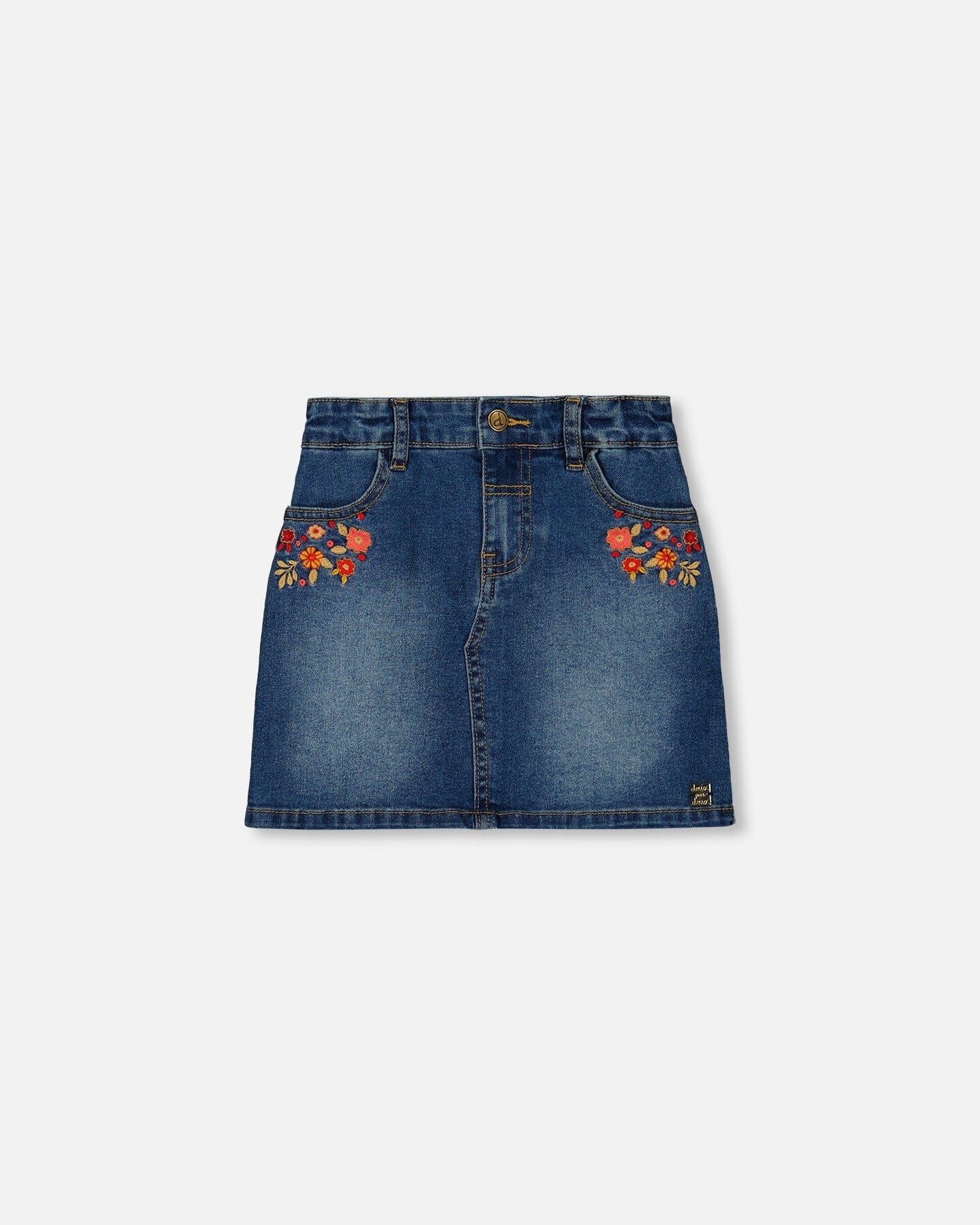 Denim Skirt With Embroidery - F20H80_123