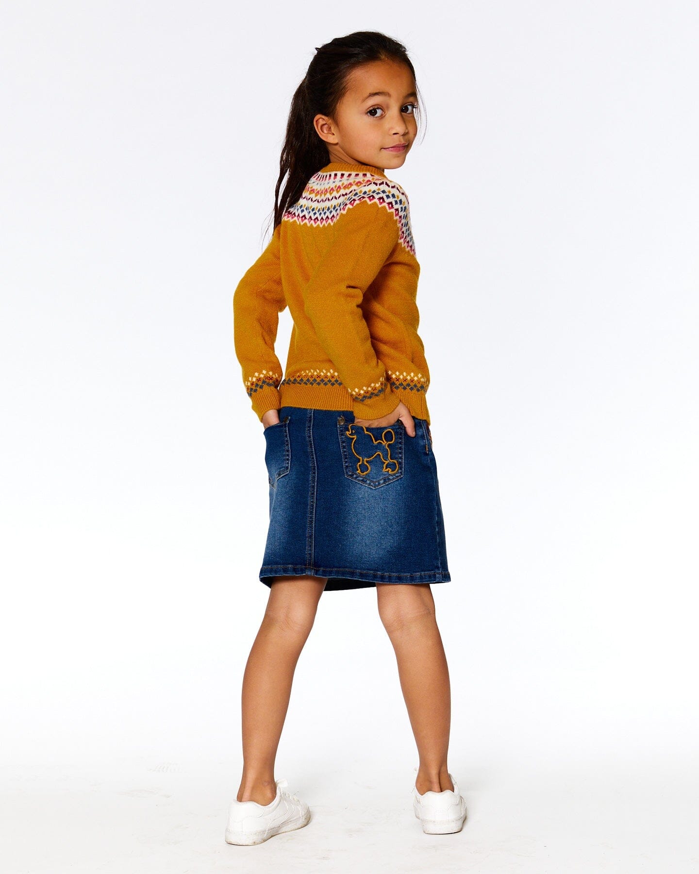 Denim Skirt With Embroidery - F20H80_123