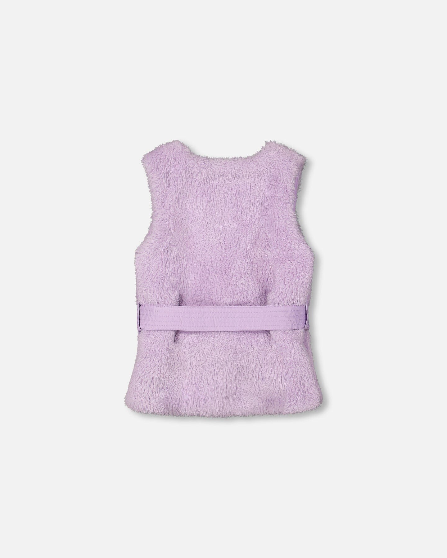 Faux Fur Vest With Belt Lavender - F20I31_562