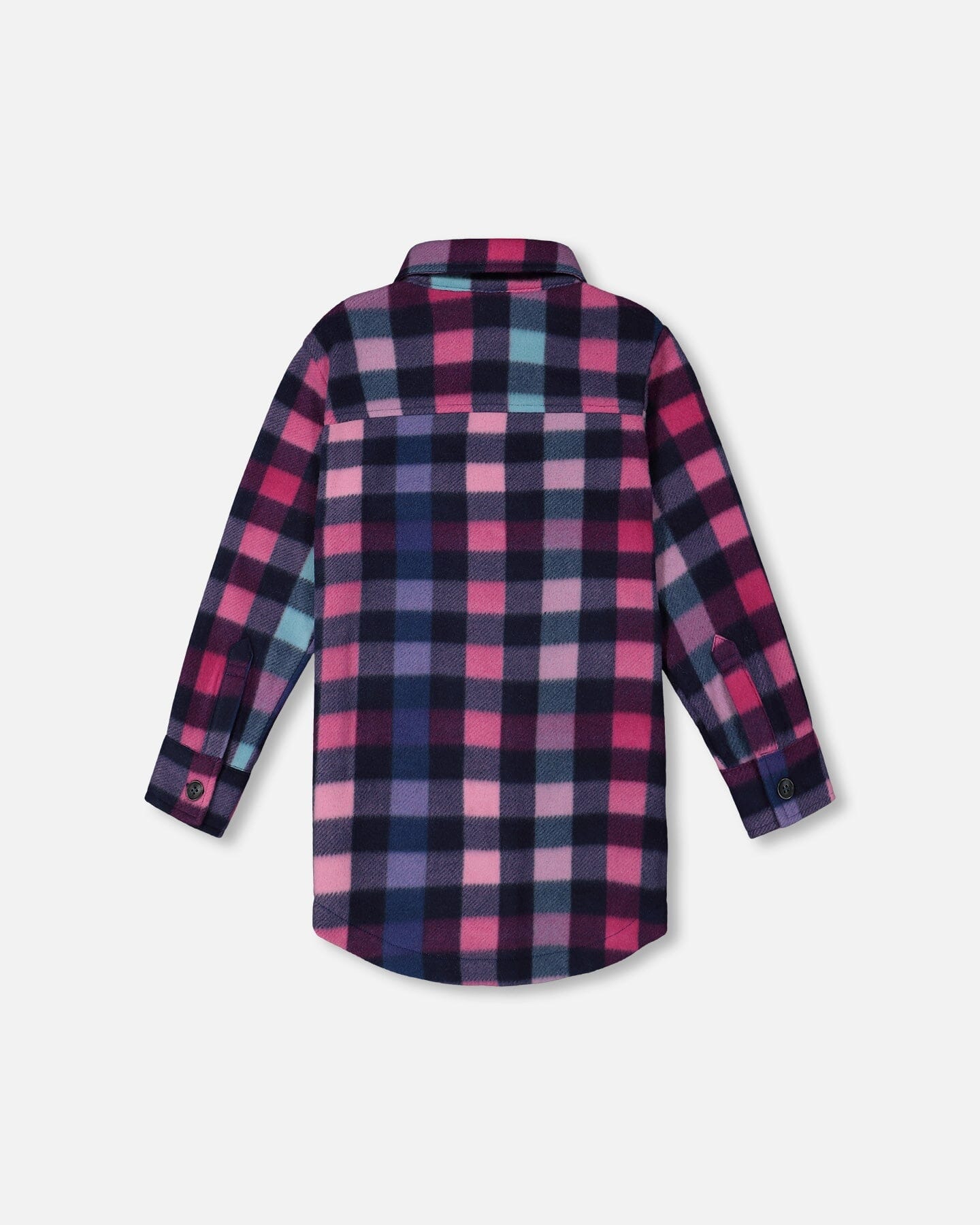 Long Multicolored Plaid Overshirt With Pocket In Polar Fleece - F20I73_000