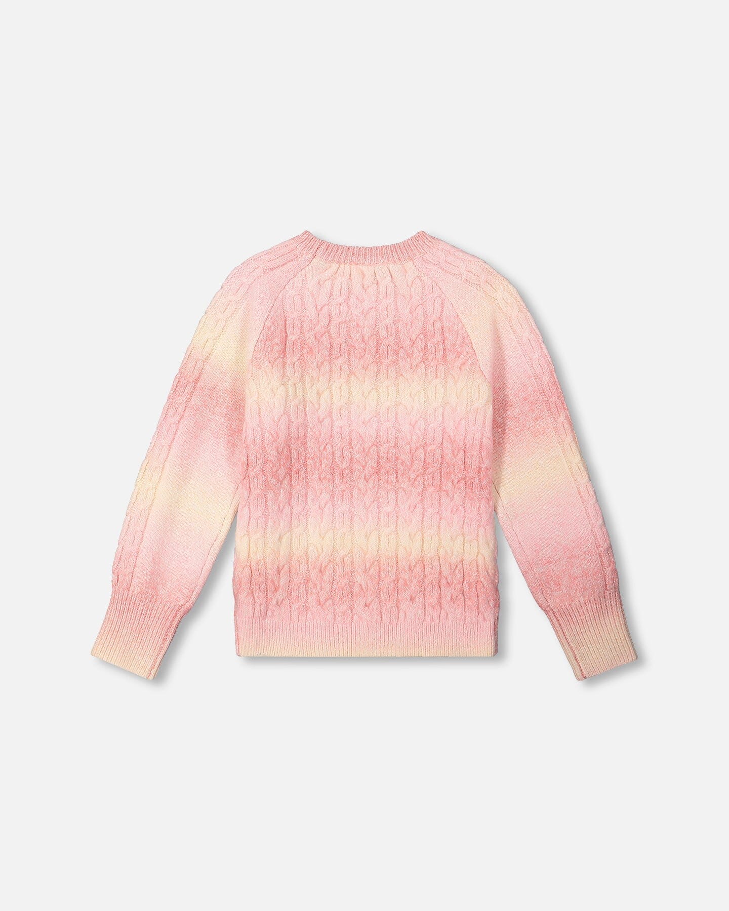 Pink Gradient Knitted Cable Sweater - F20IT73_000