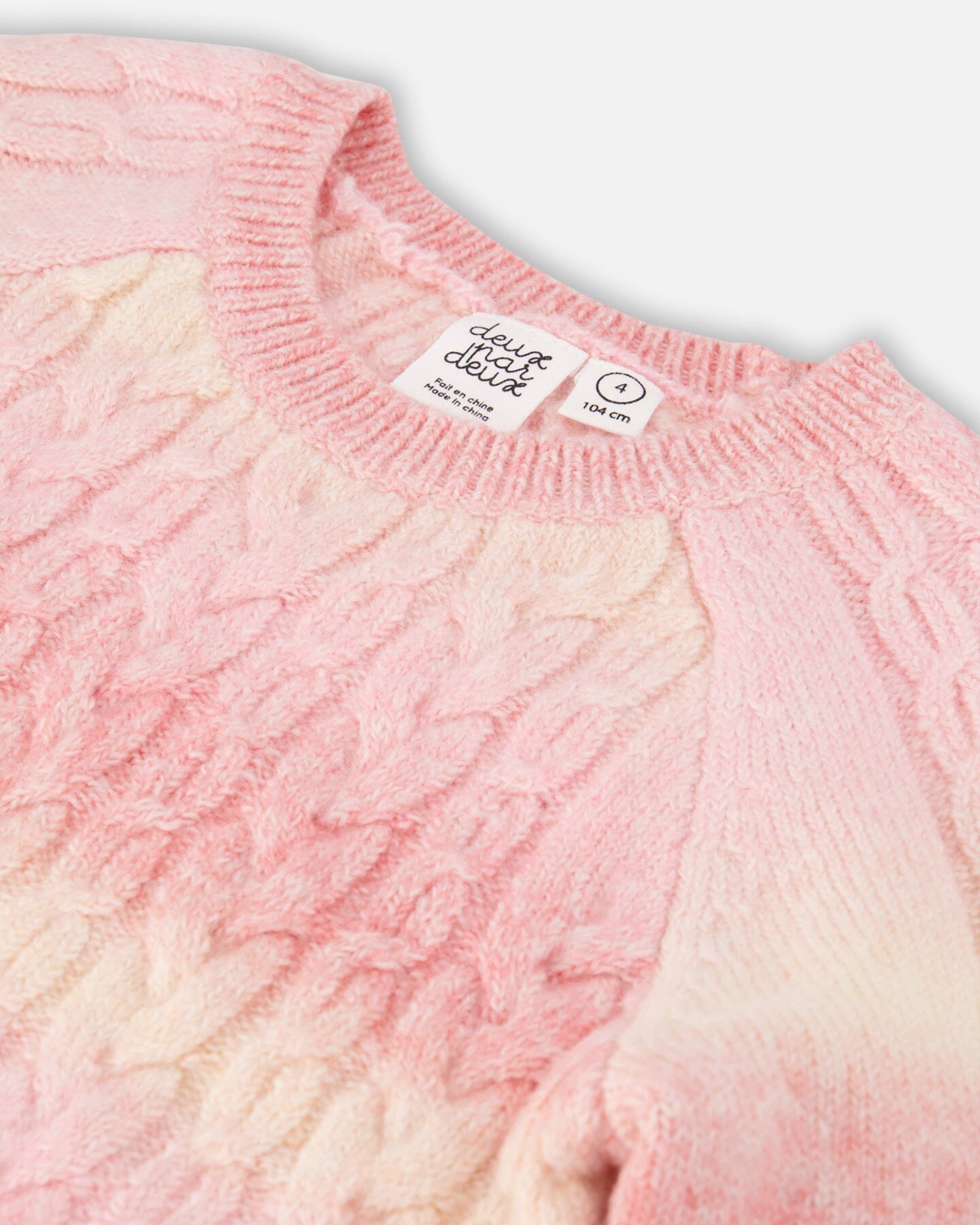 Pink Gradient Knitted Cable Sweater - F20IT73_000