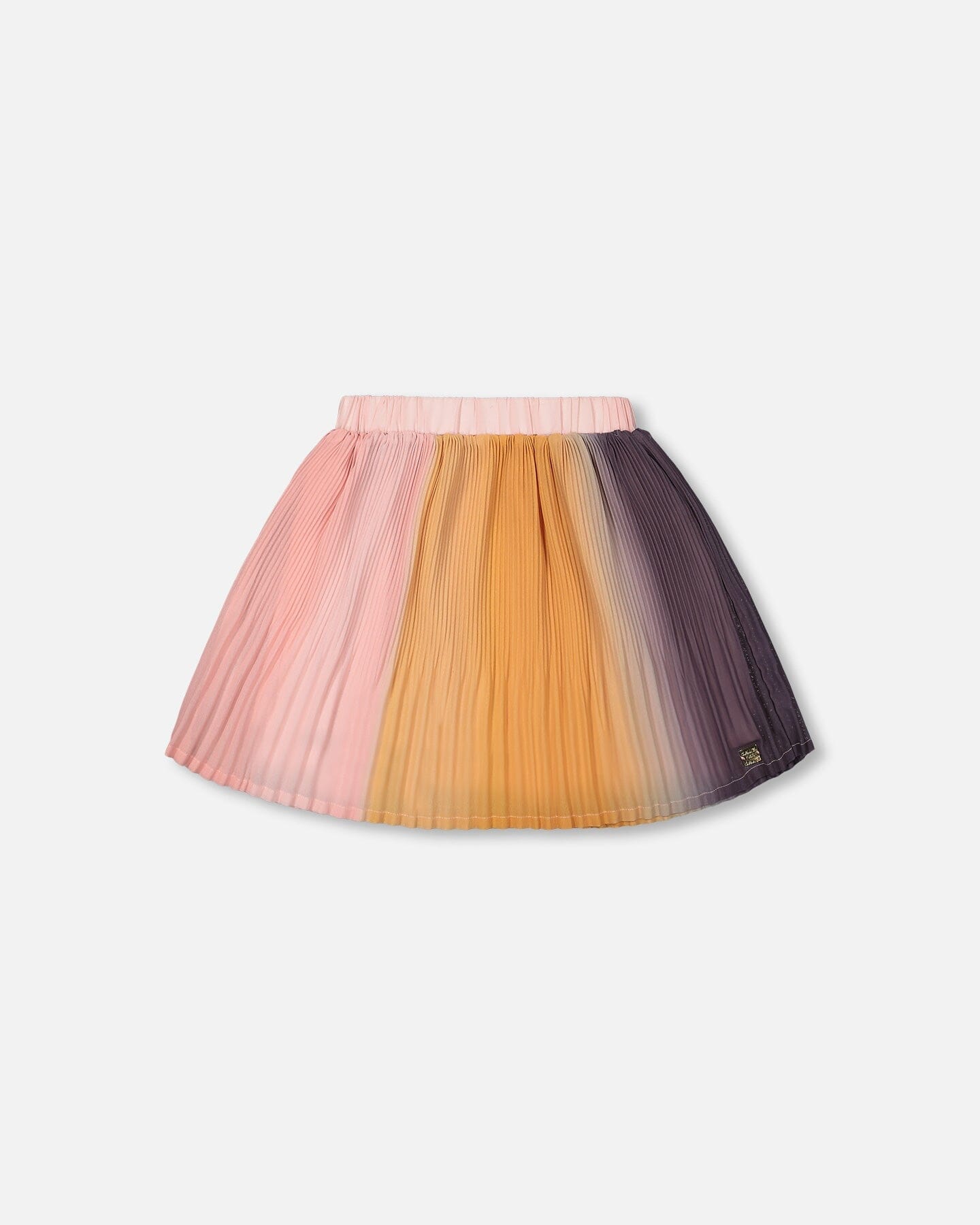 Gradient Chiffon Pleated Skirt Pink And Gold - F20J81_000