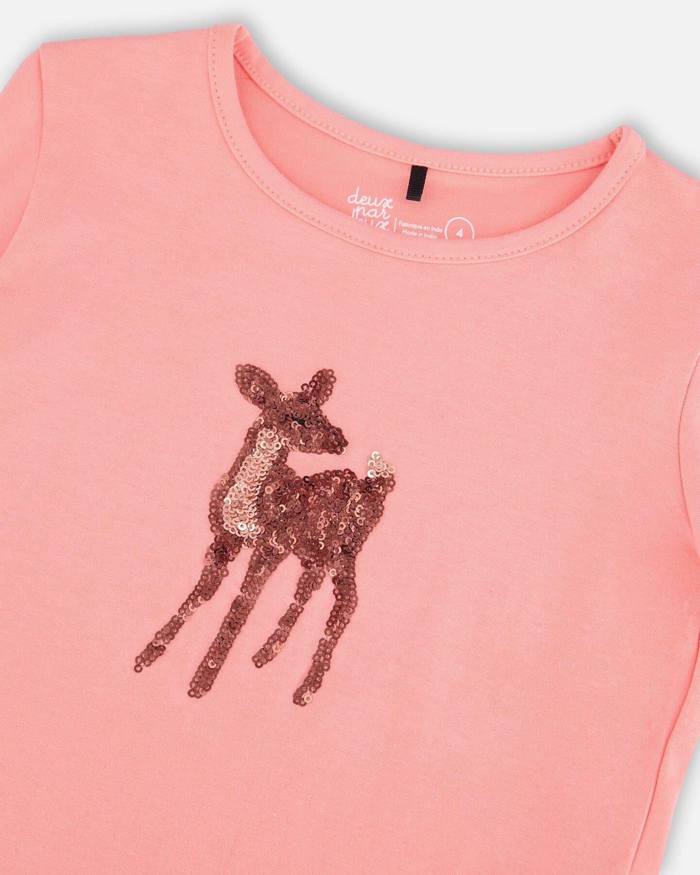 Long Sleeve T-Shirt With A Glittering Deer - F20K71_635