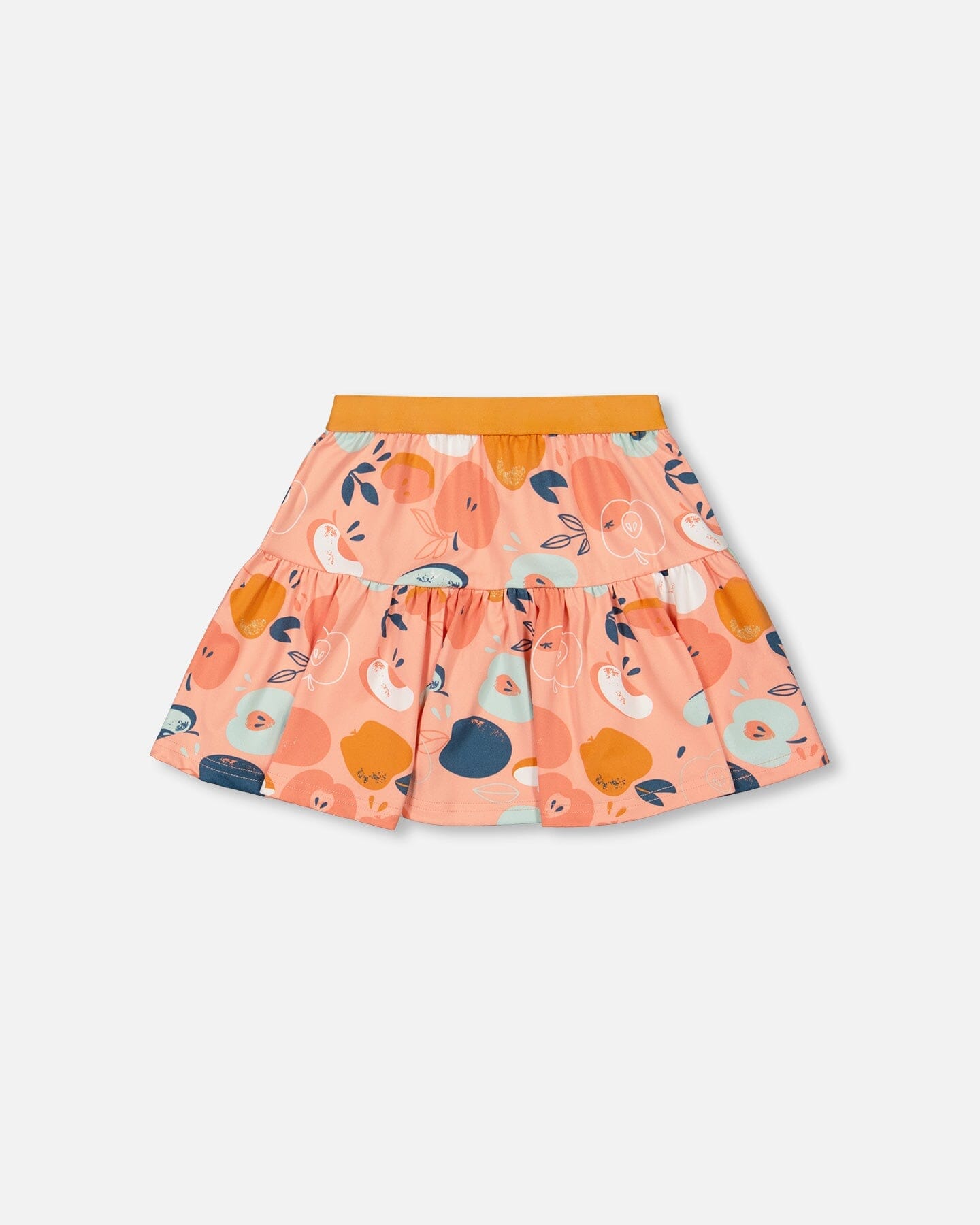 Brushed Jersey Skirt Salmon Pink Apple Print - F20K80_043