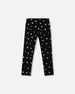 Jersey Stretch Leggings Black Colorful Hearts Foil Print - F20L60_061