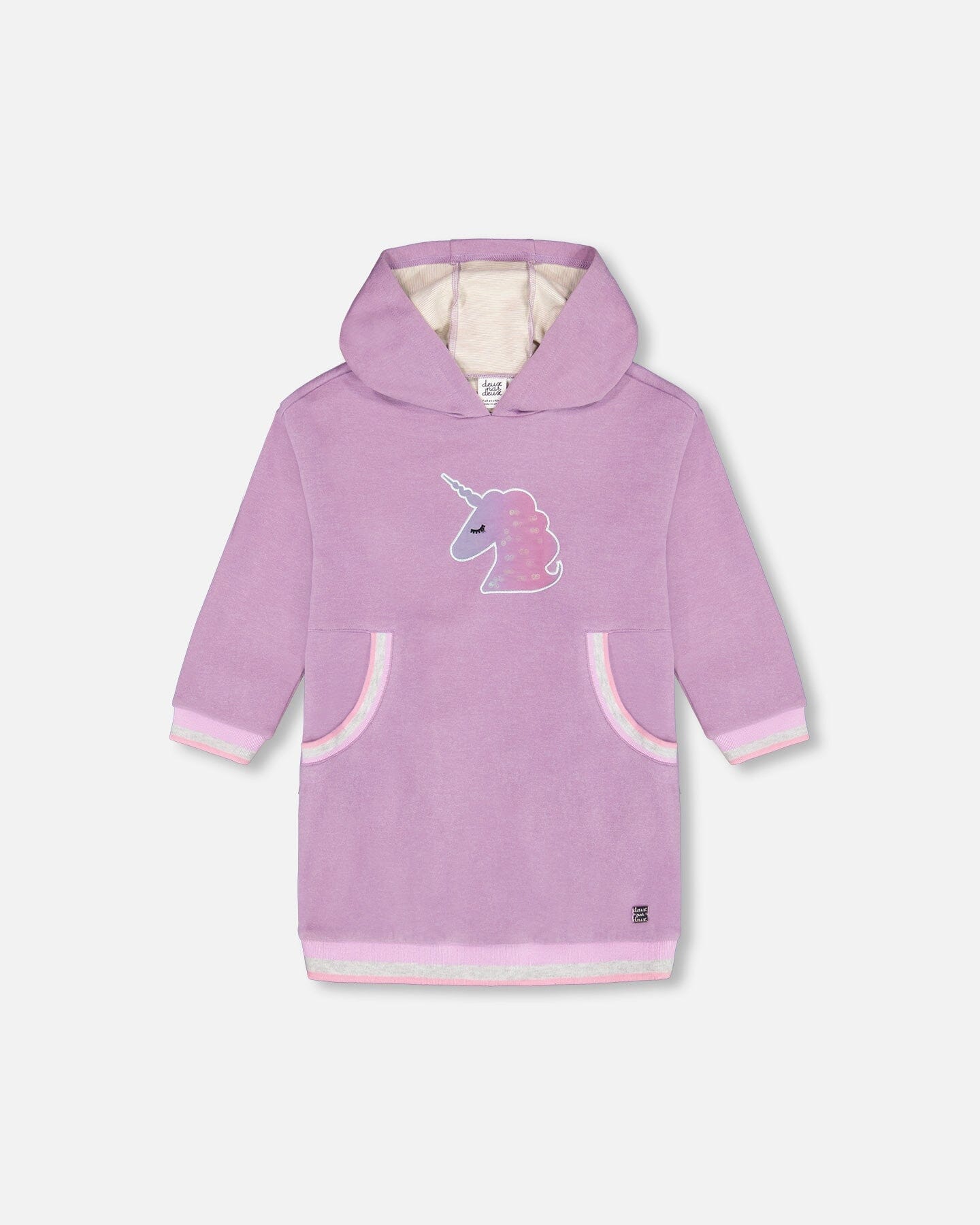 Super Soft Hooded Dress With Pockets And Unicorn - F20L95_562