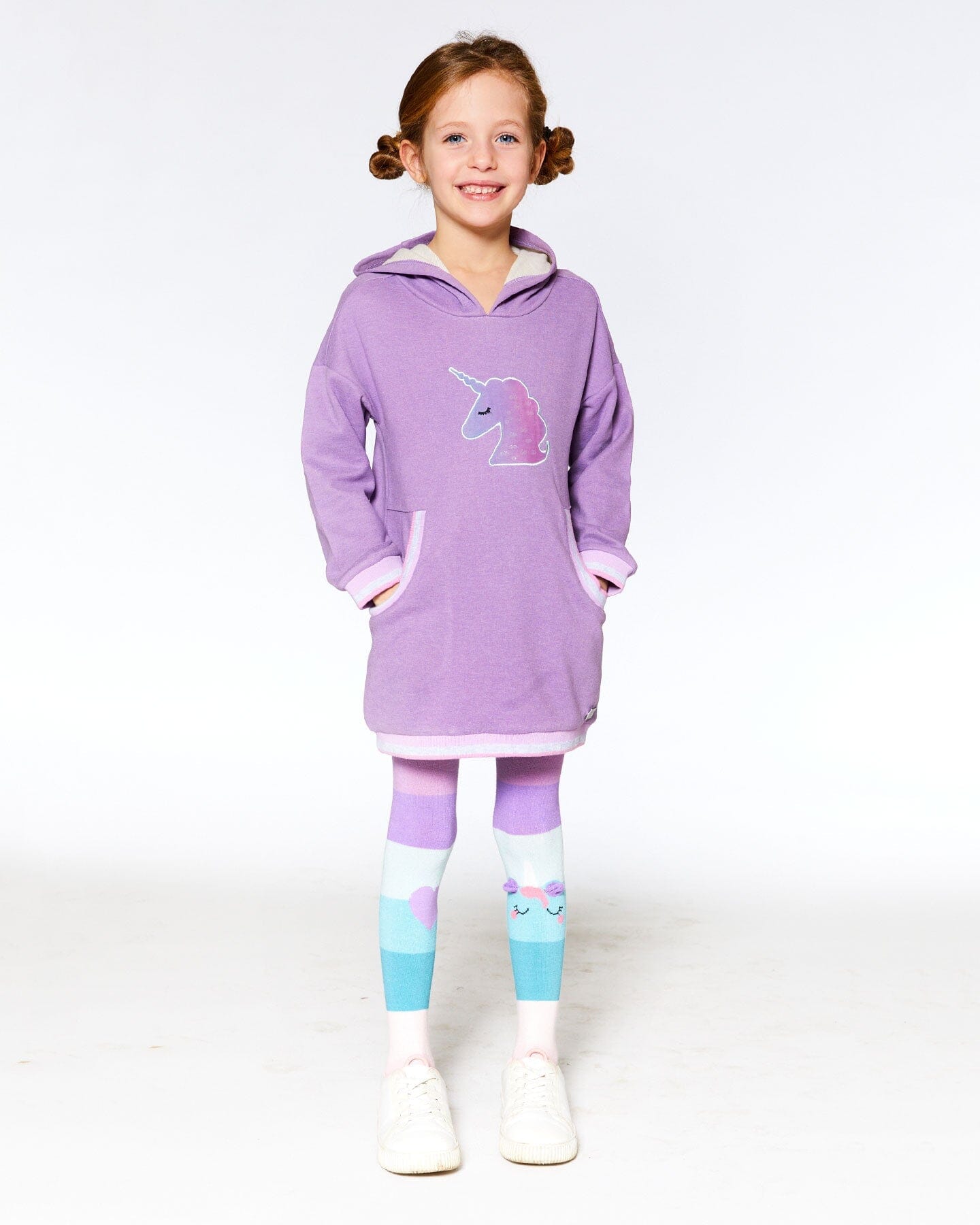 Super Soft Hooded Dress With Pockets And Unicorn - F20L95_562