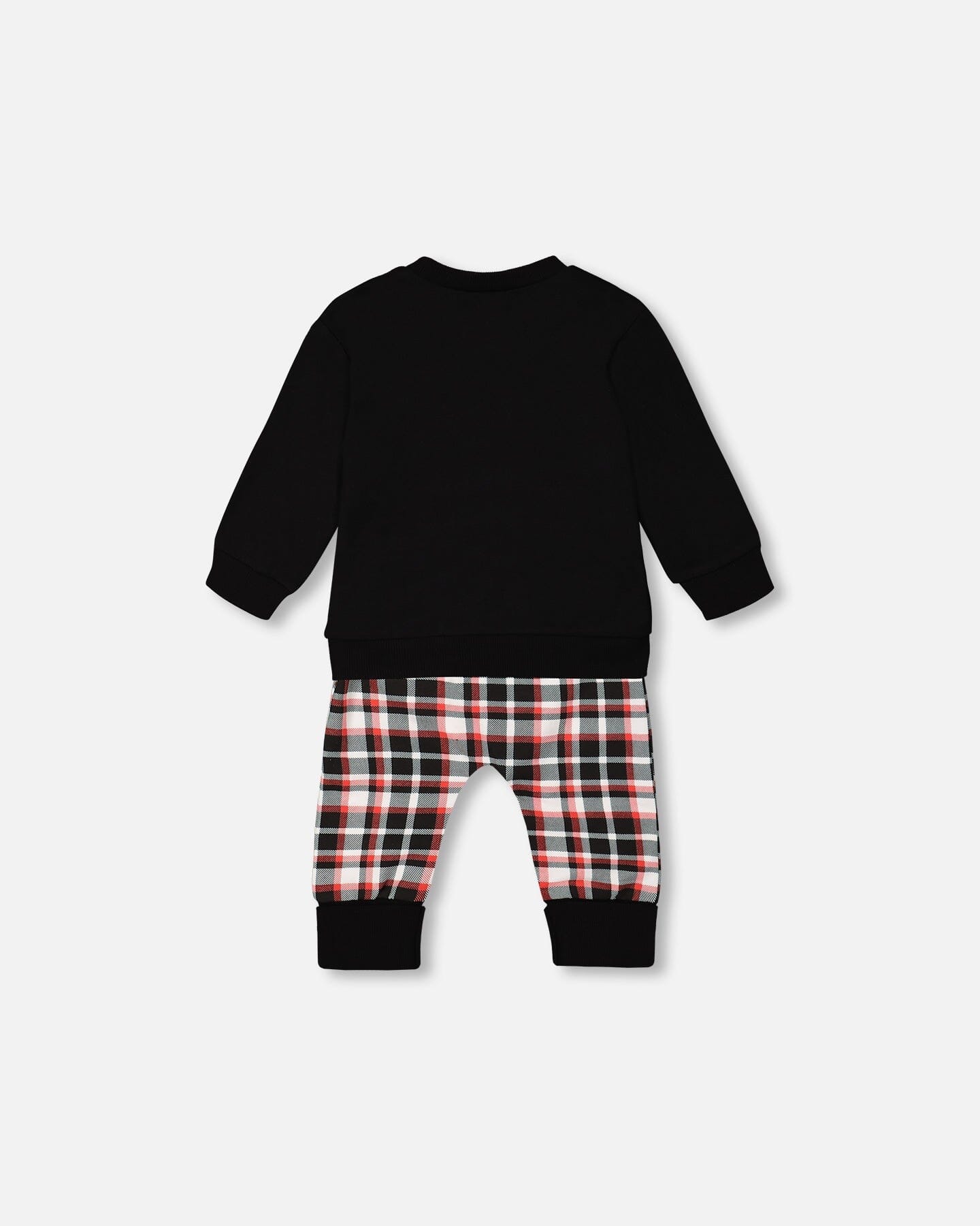 Fleece Top And Pants Set Black And Holiday'S Plaid - F20NB10_999
