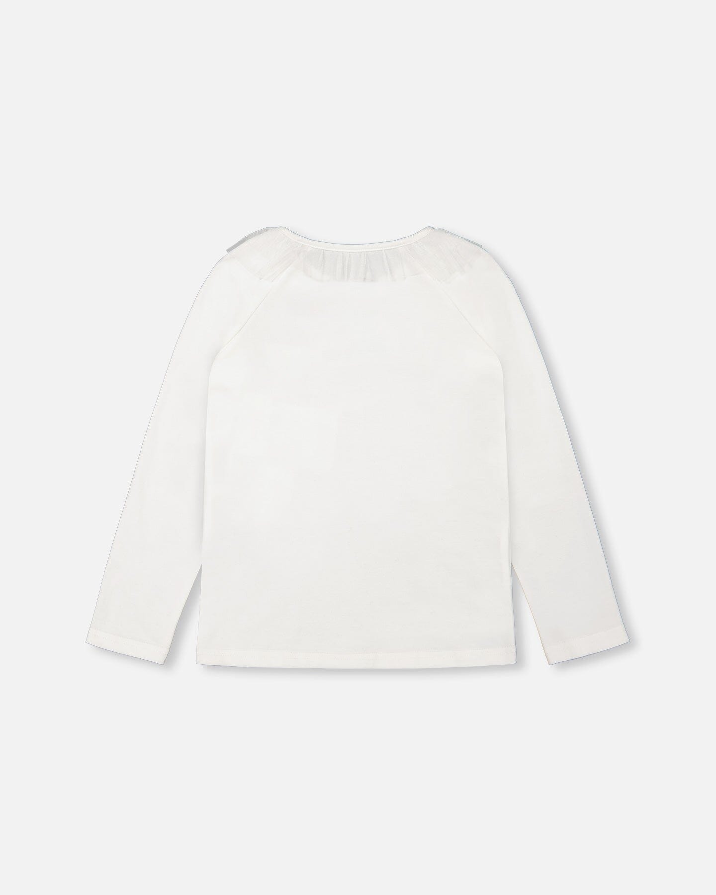 Long Sleeve Top With Frills Off White - F20NG70_101