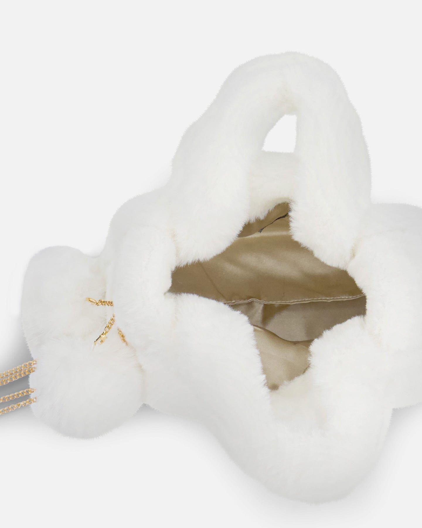 Faux Fur Pompom Bag Off White Accessories Deux par Deux 