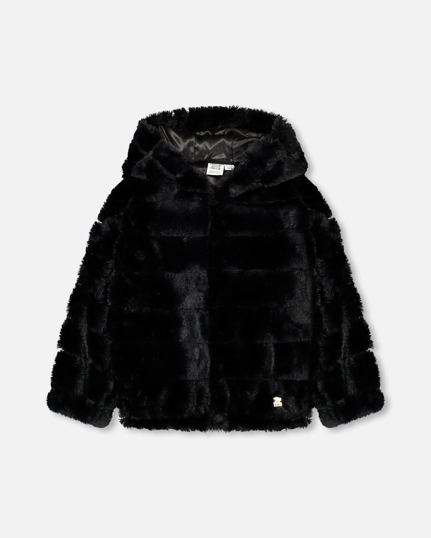 Hooded Faux Fur Zip Jacket Black - F20O51_999