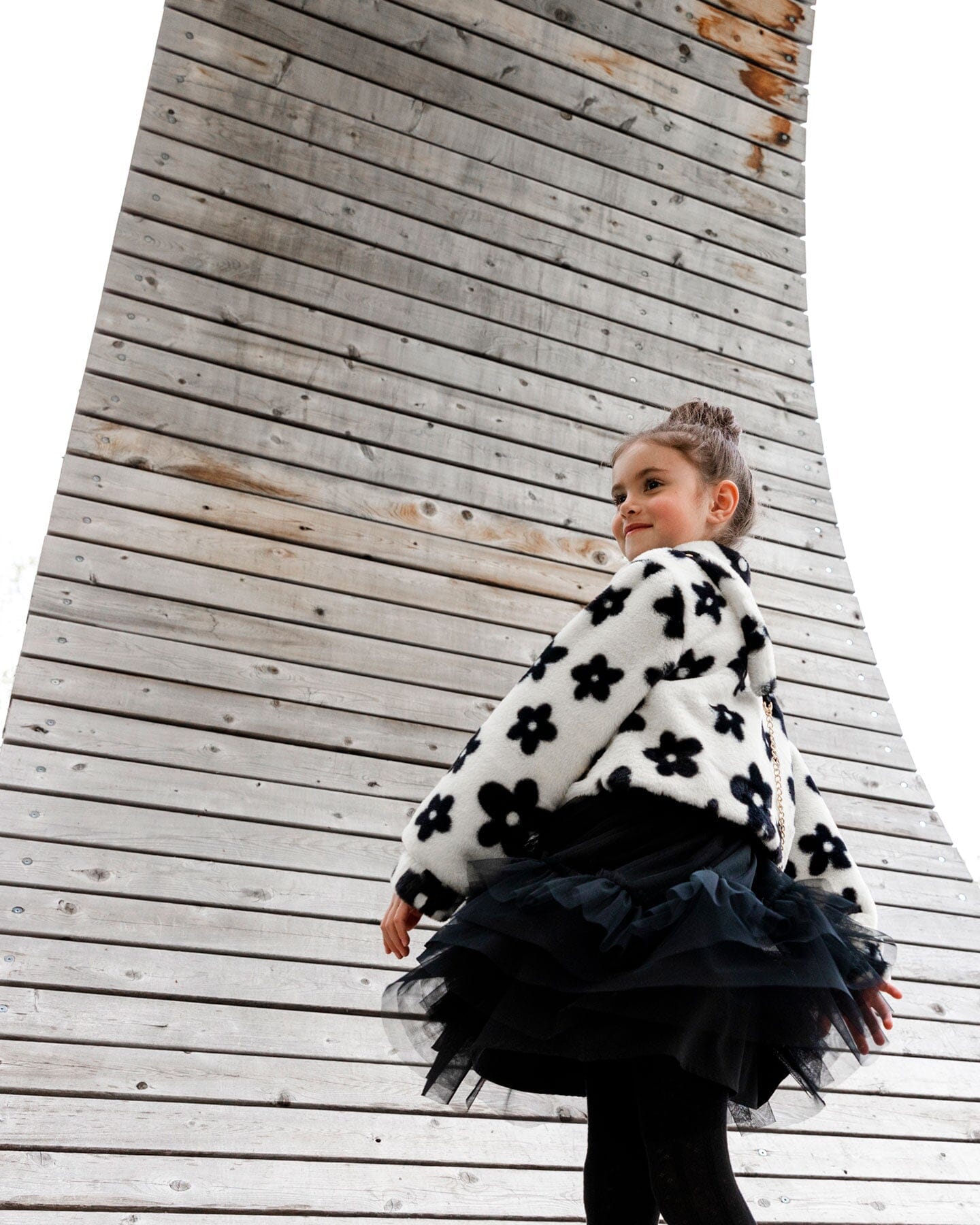 Bi-Material Sleeveless Velvet Dress With Tulle Skirt Black - F20O98_999