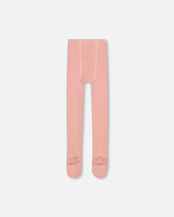 Baby Cable Tights Powder Pink - F20OCB_622