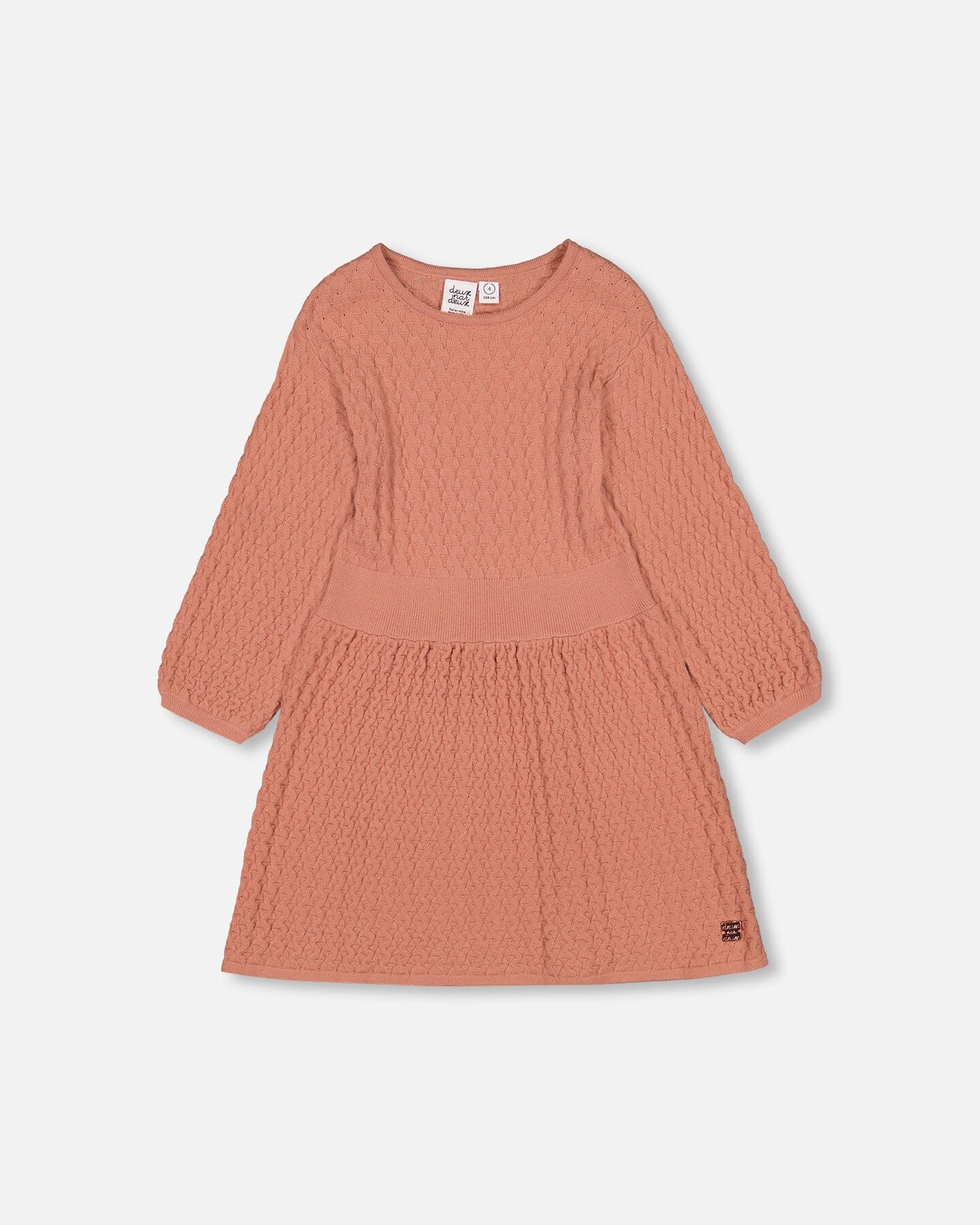 3/4 Sleeve Knitted Dress Cinnamon Pink - F20OT90_621