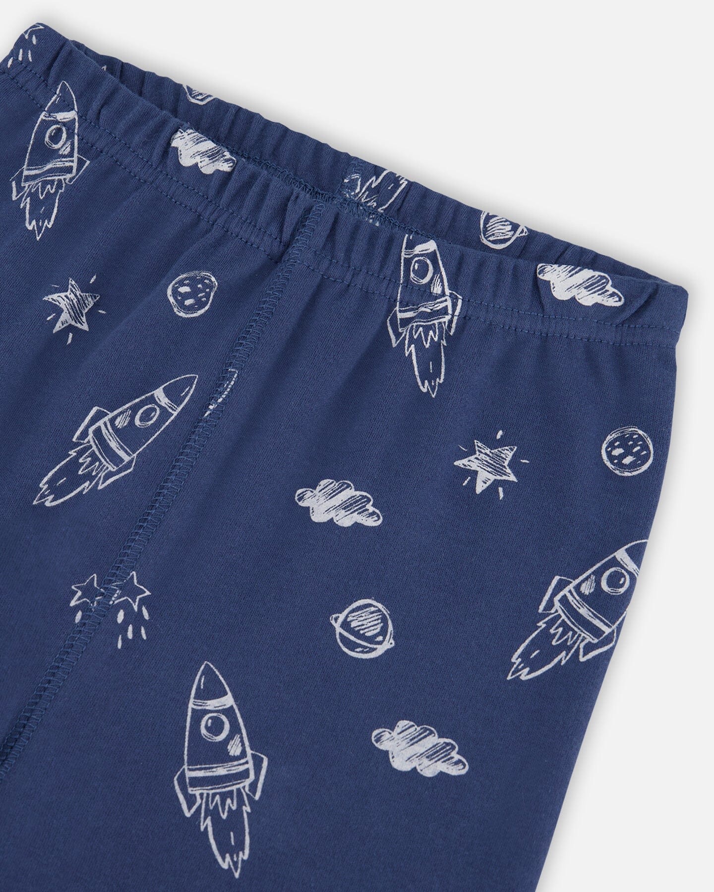 Organic Cotton Printed Space Ranger Two Piece Pajama Set Navy - F20PB12US_000