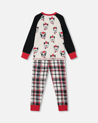 Organic Cotton Two Piece Pajama Set Oatmeal Mix Christmas Dogs Print - F20PB16_052