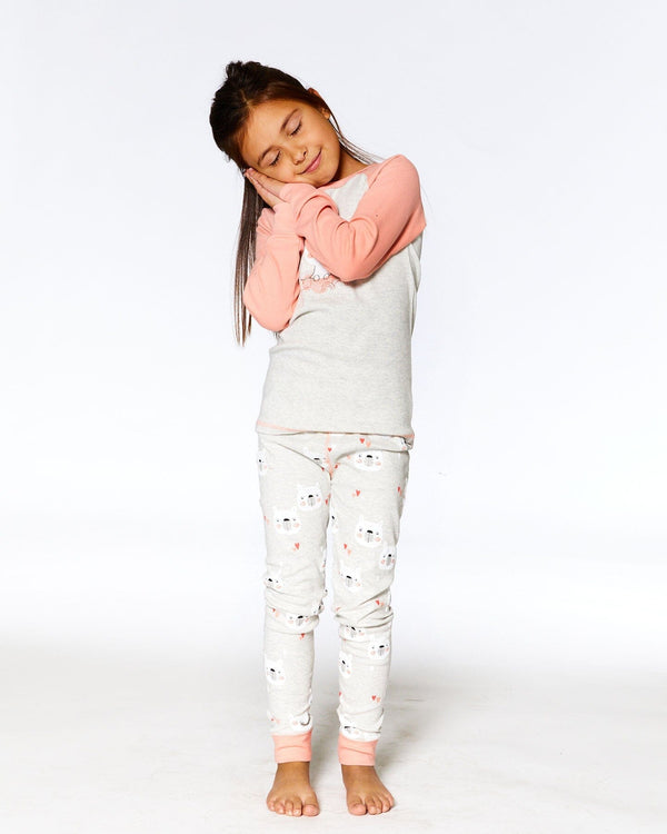 Organic Cotton Long Sleeve Printed Bears One Piece Pajama Oatmeal Mix - F20PG11US_056