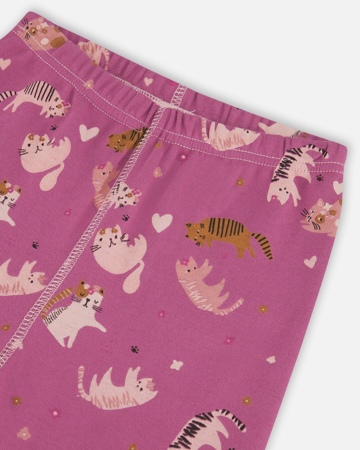 Organic Cotton Long Sleeve Two Piece Printed Little Cats Pajama Set Purple - F20PG12US_000