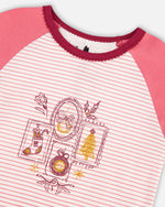 Organic Cotton Long Sleeve Two Piece Printed Christmas Stocking Pajama Set Pink - F20PG16US_059