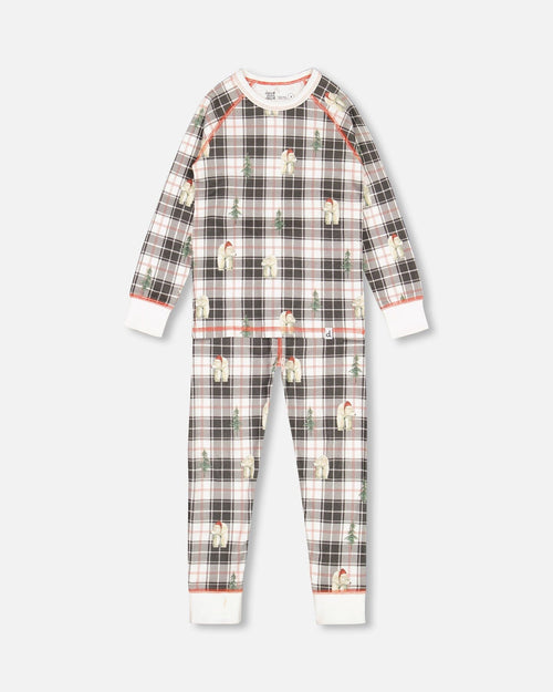 Organic Cotton Kids Christmas Family Two Piece Printed Polar Bear Pajama Set - F20Q10US_075