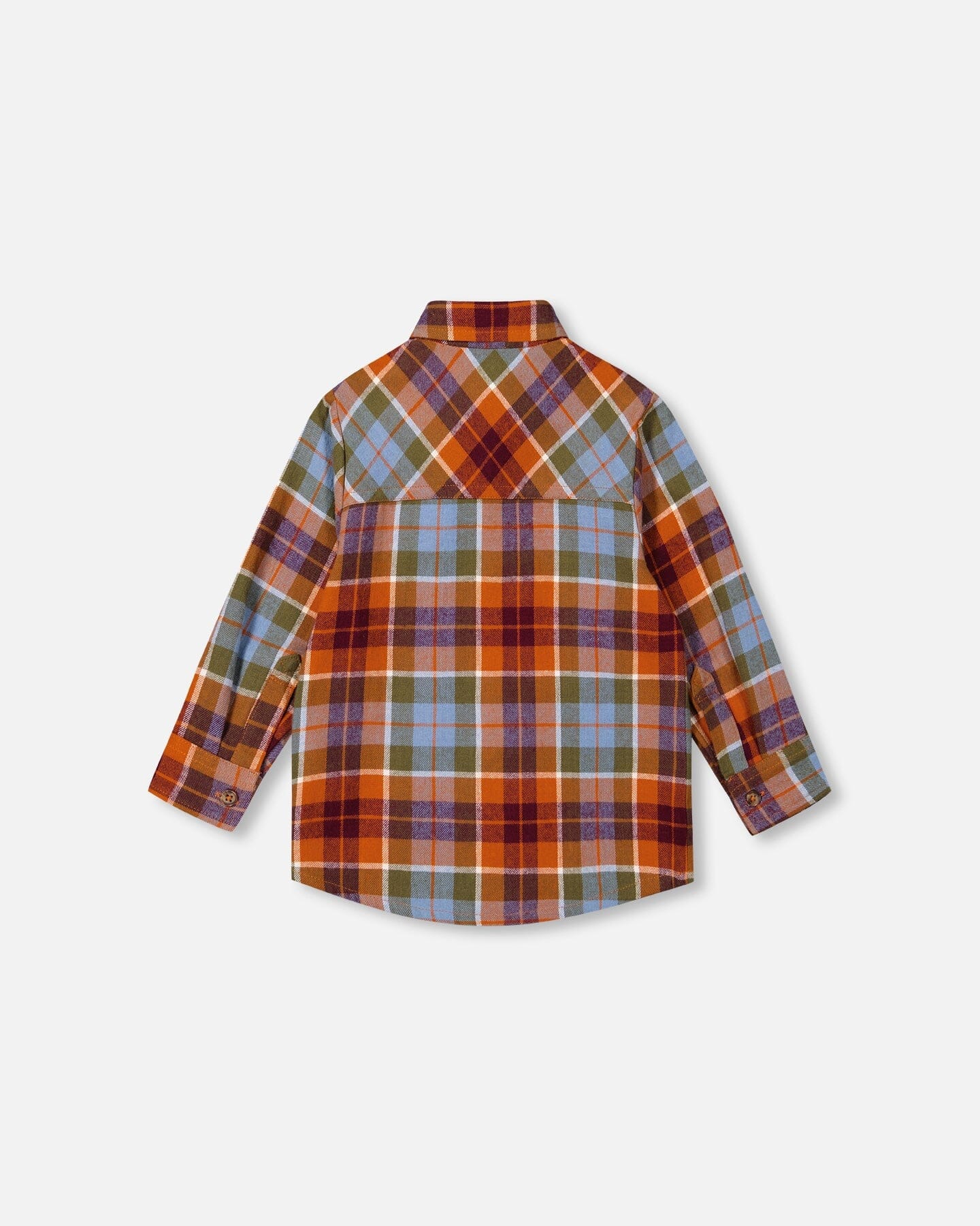 Flannel Shirt Orange And Blue Plaid - F20S10_000