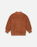 Sherpa Jacket With Embroidery Caramel Sweaters & Hoodies Deux par Deux 