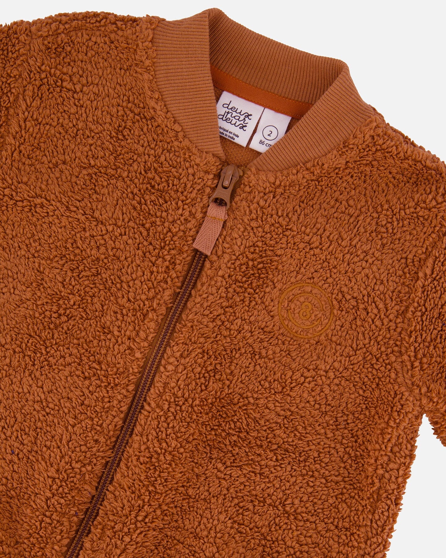 Sherpa Jacket With Embroidery Caramel Sweaters & Hoodies Deux par Deux 