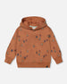 Fleece Hoodie Caramel With Printed Pawns - F20T75_915