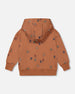 Fleece Hoodie Caramel With Printed Pawns - F20T75_915