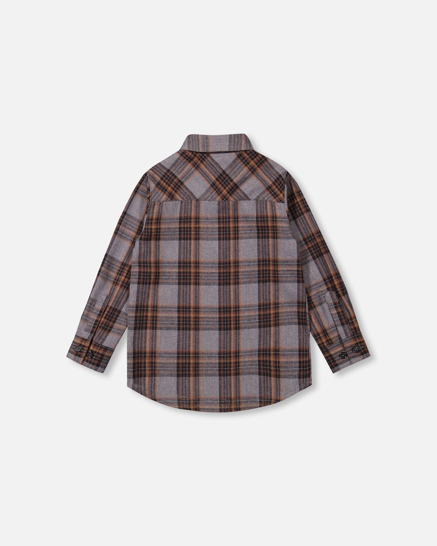 Flannel Shirt Grey And Caramel Plaid - F20U10_000