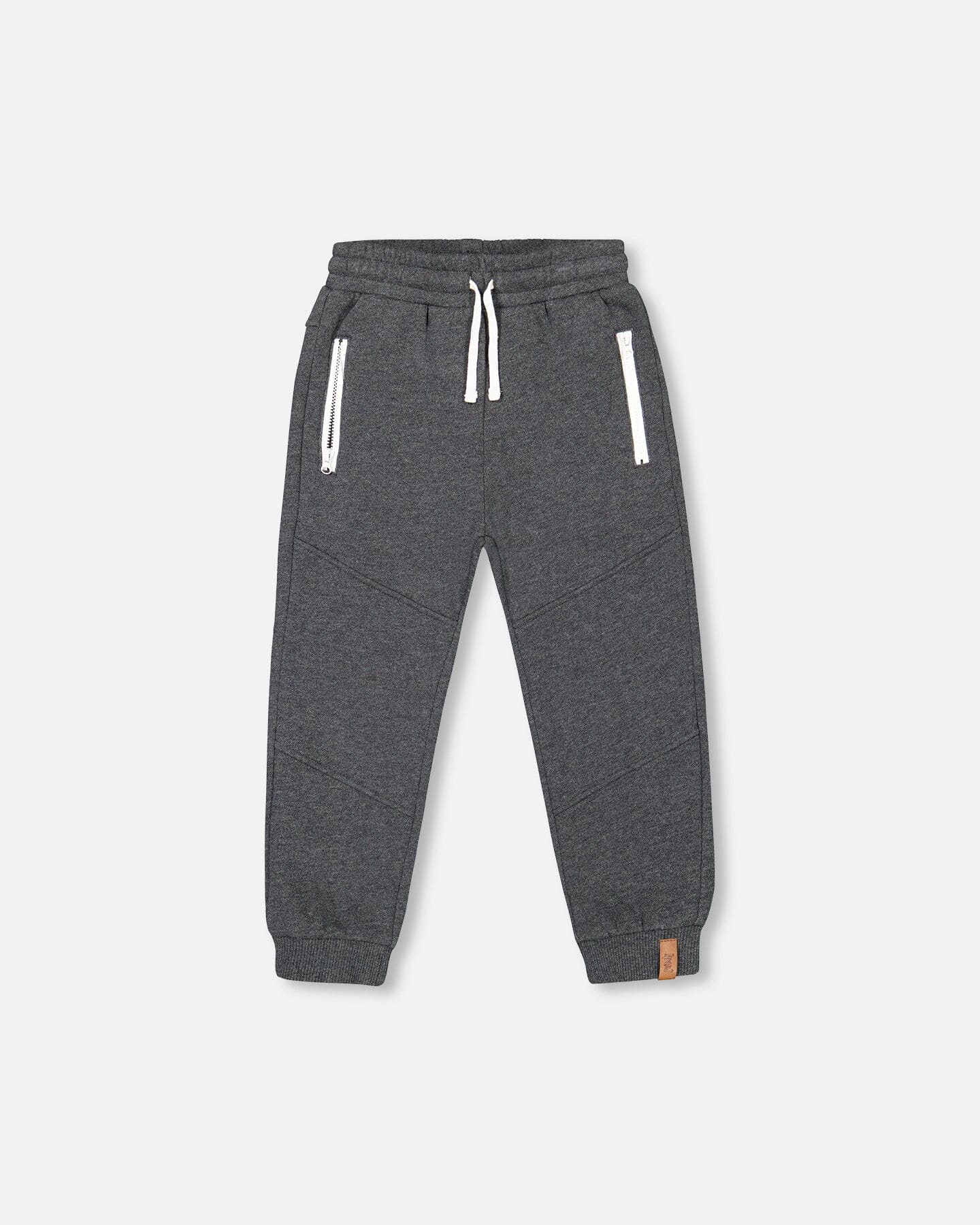 Fleece Sweatpants With Zipper Pockets Dark Grey Mix - F20U21_196