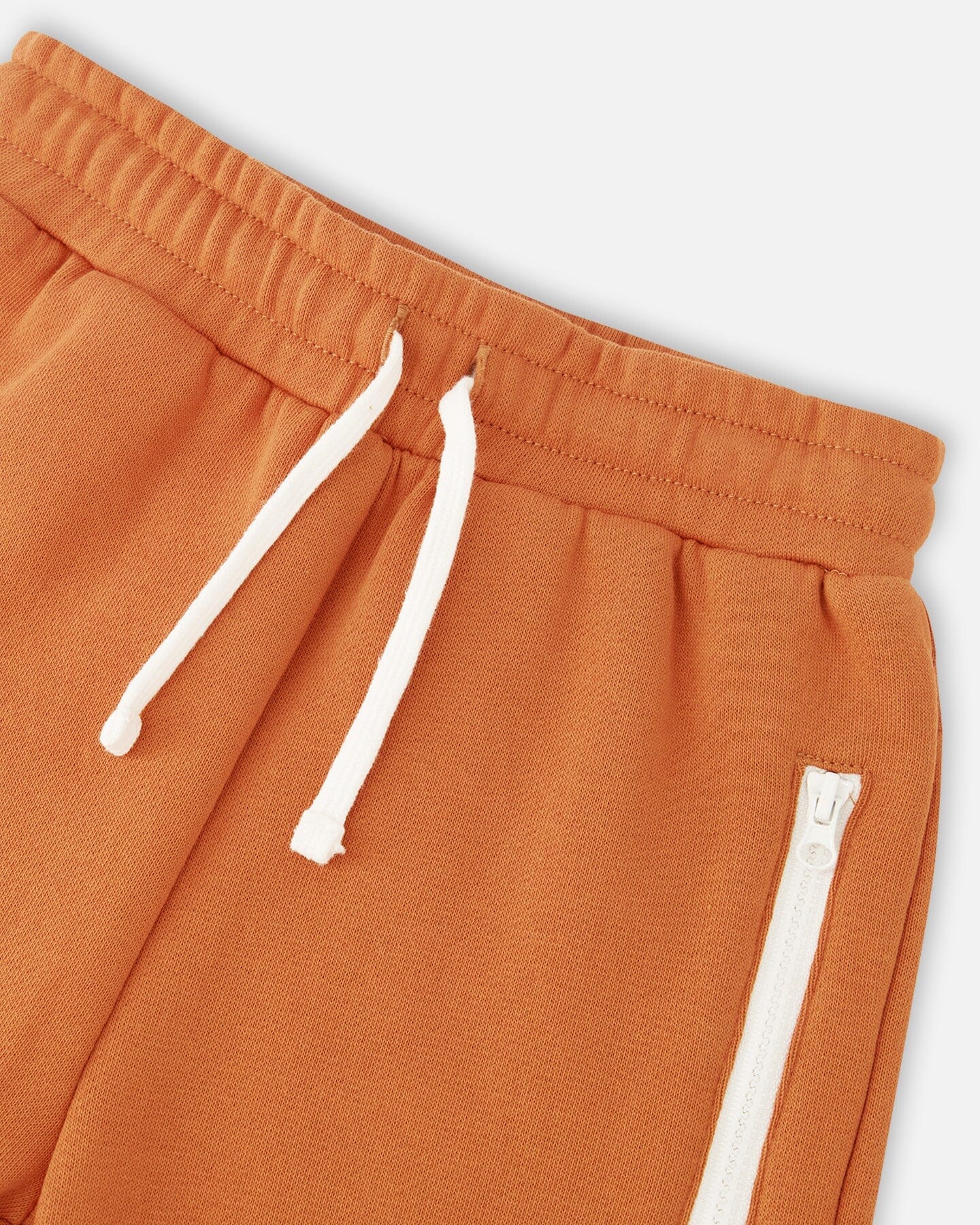 Fleece Sweatpants With Zipper Pockets Brown-Orange - F20U21_959