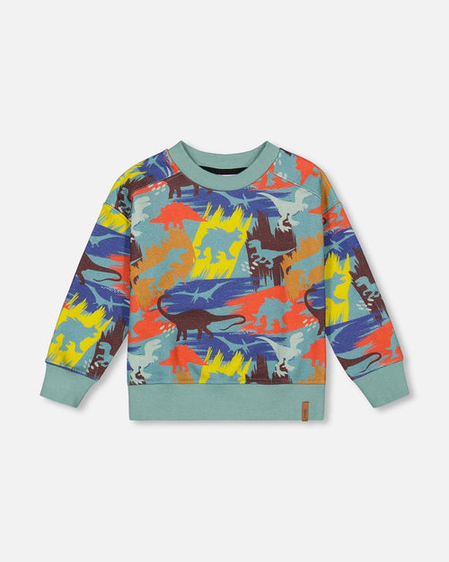 Printed Sweatshirt Sea Pine Dino Print - F20U34_388