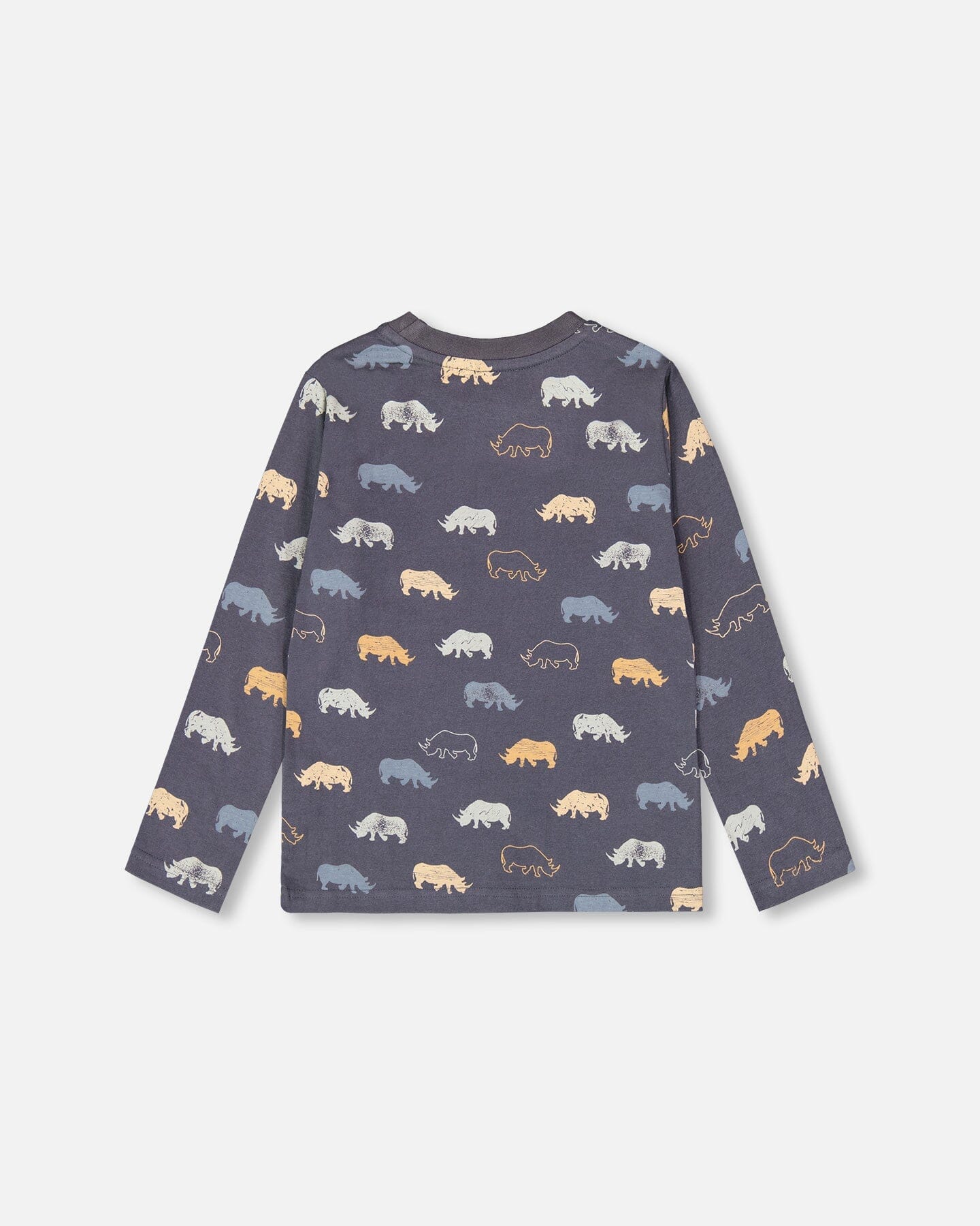 Printed Rhinoceros Jersey T-Shirt Ebony Grey - F20U71_493