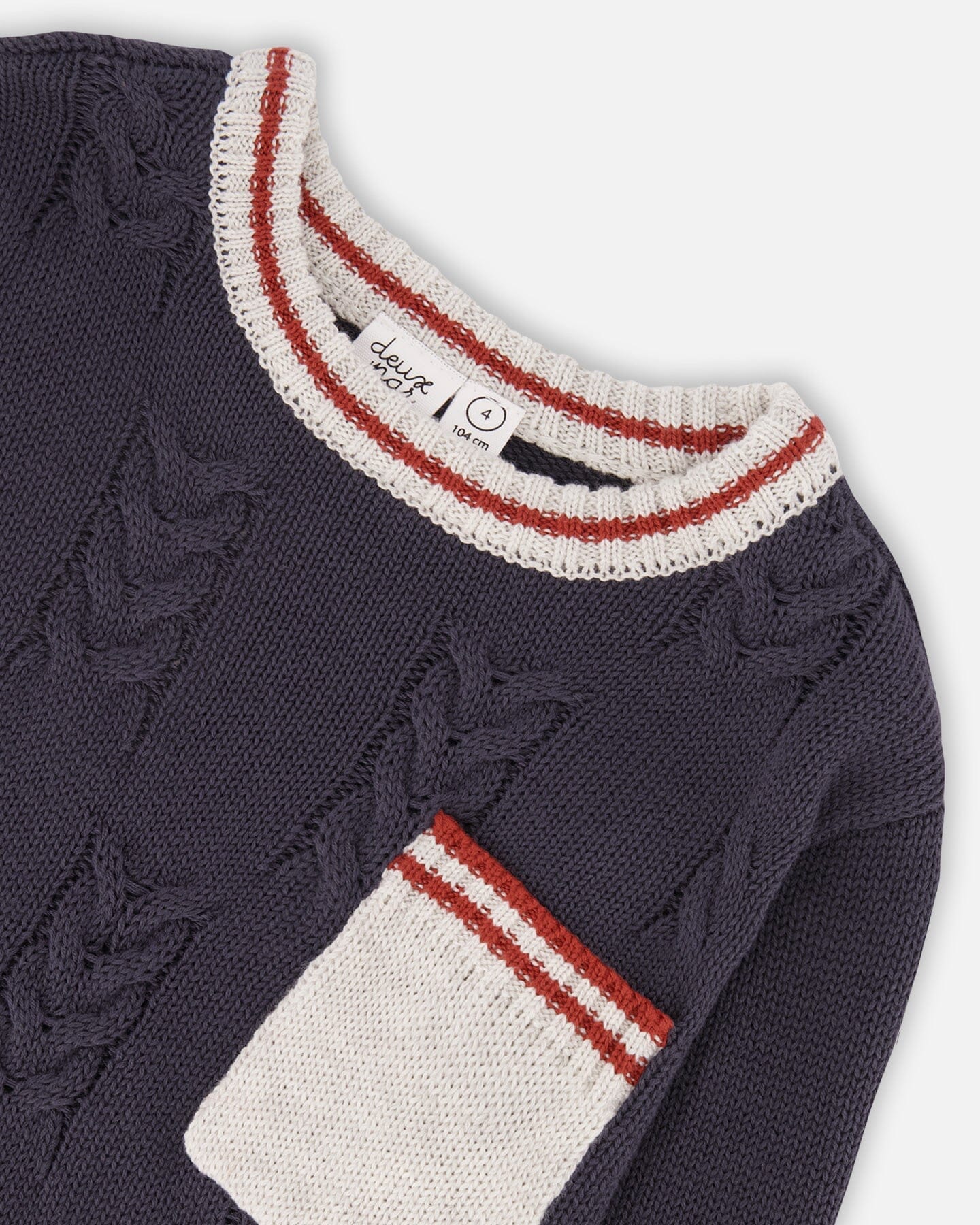 Knitted Sweater With Pocket Dark Navy - F20UT75_499
