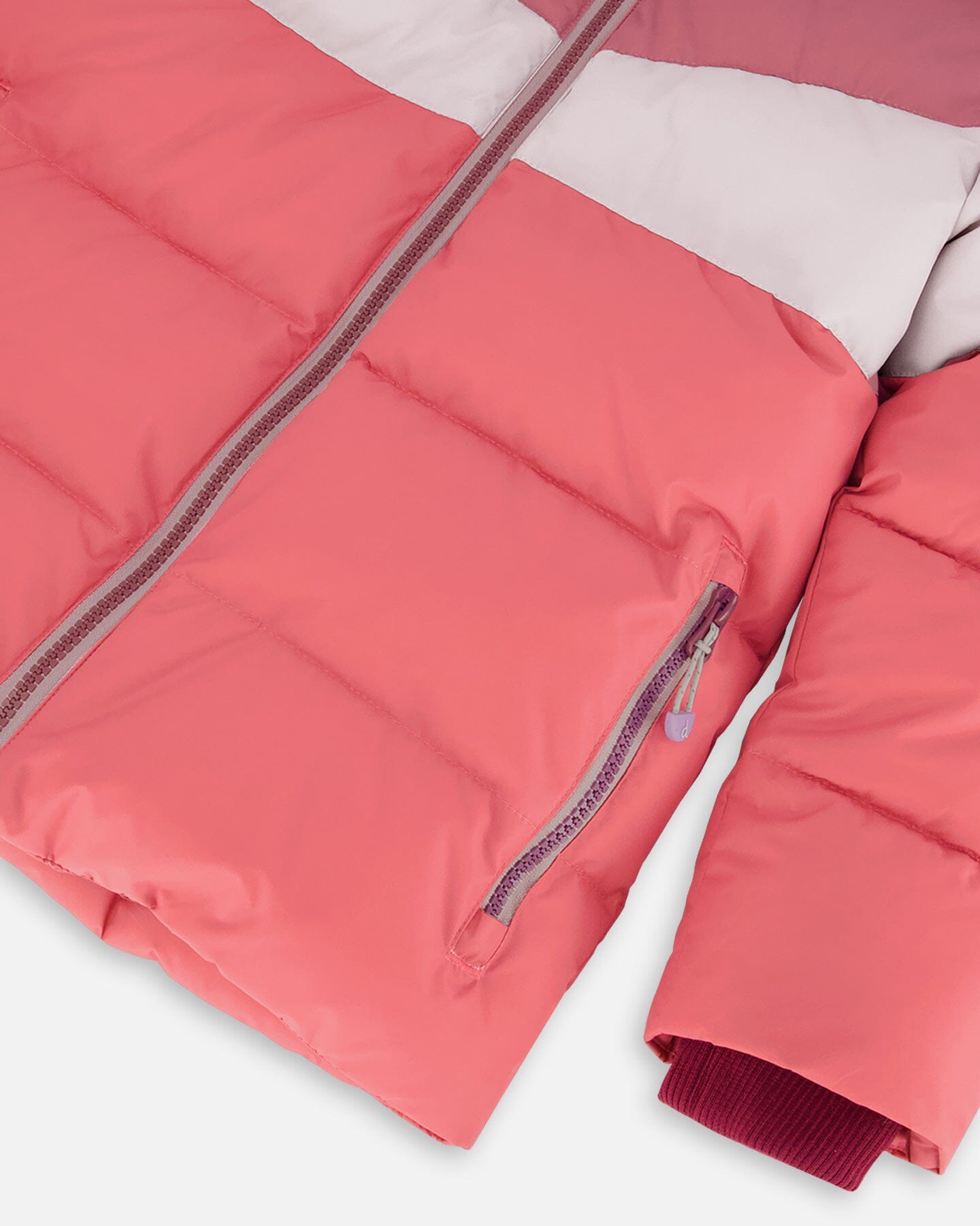Puffy Jacket Pink And Plum Color Block - F20W57_679