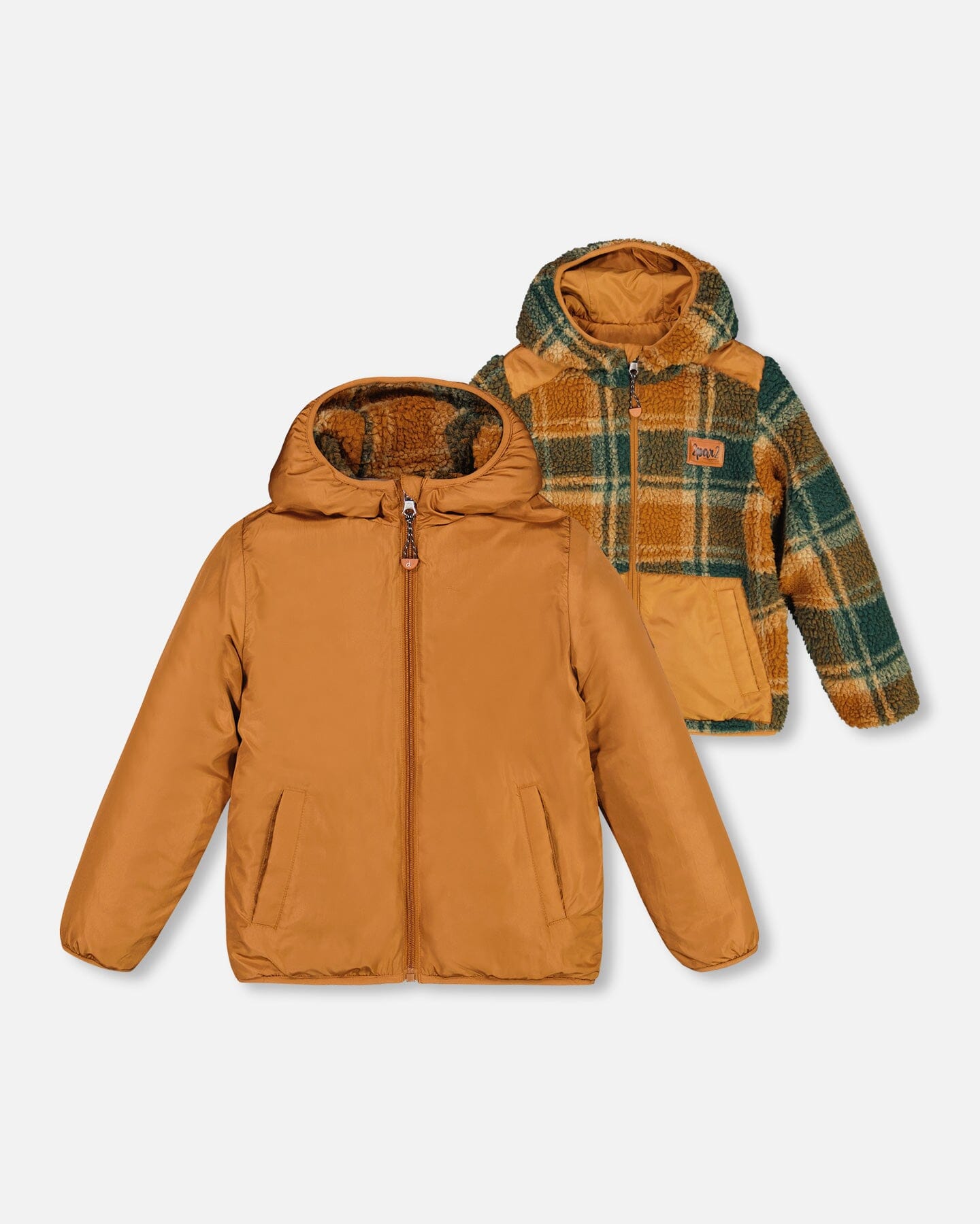 Transition Reversible Sherpa And Nylon Jacket Golden Caramel - F20W60_180