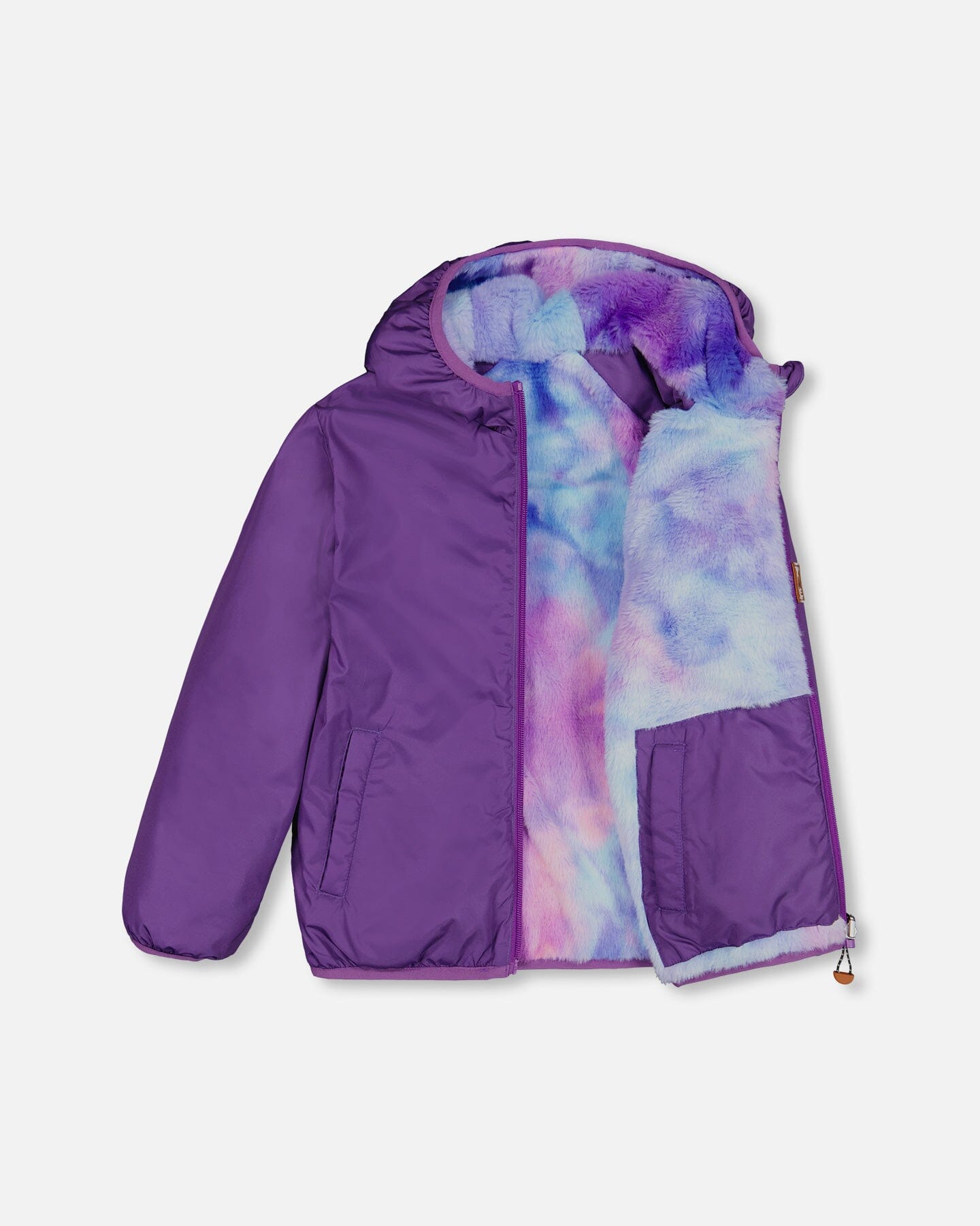 Transition Reversible Plush And Nylon Jacket Grape Purple - F20W60_574