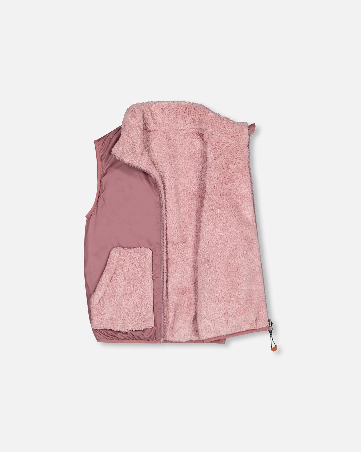 Reversible Sleeveless Jacket Old Pink - F20W63_555