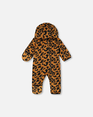Baby Mid-Season Sherpa One Piece Caramel Leopard Print - F20W66_070