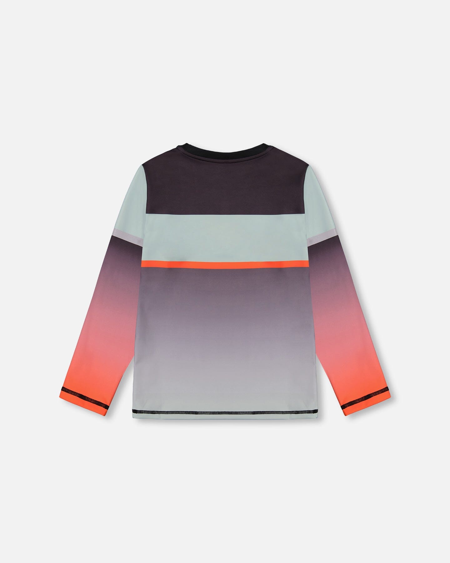 Long Sleeve Athletic Top Grey And Neon Orange - F20XB73_000